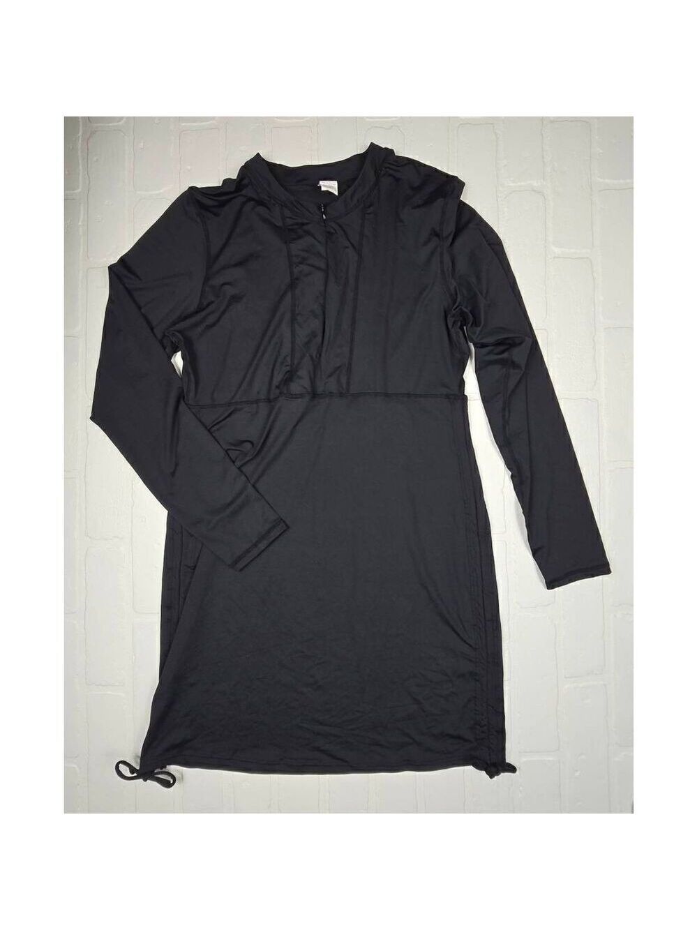 Black Half Zip Swim Cover Up XXL